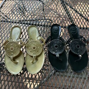Jack Rogers Gold and Black Women's Sandals